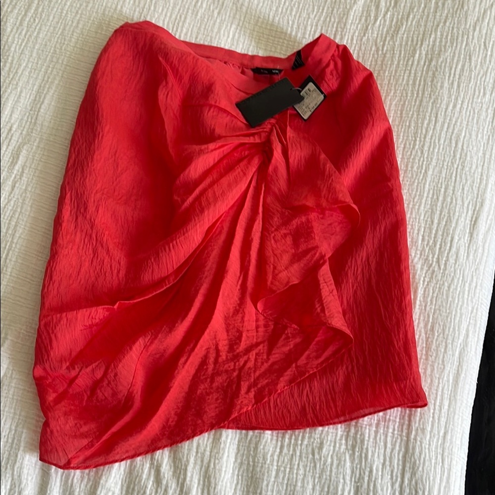 Club Monaco Red Wrap Cocktail Skirt